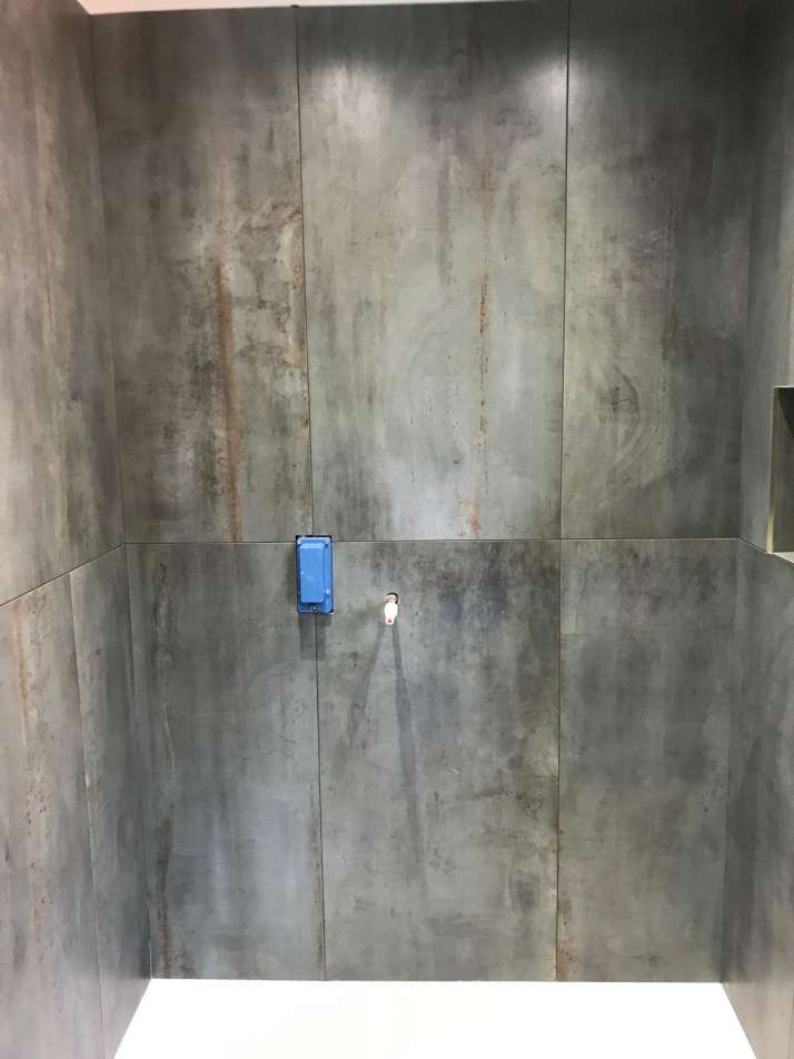 shower tiling concrete effect